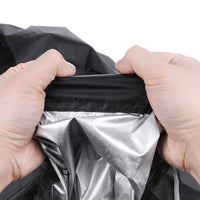 Housse brasero ronde imperméable noire en polyester, 13 tailles de 38 à 148 cm