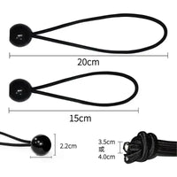 Sandow à boule noir pour bâche et tente, 10 à 20 cm, lot de 10 pièces