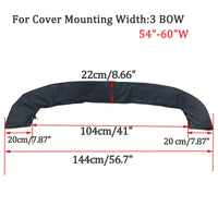 Housse de rangement de bimini noire 600D, 3 ou 4 arceaux, avec fermeture éclair