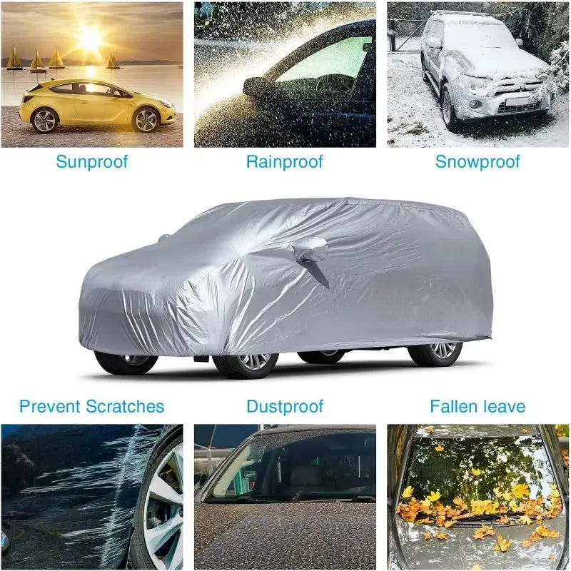 Housse voiture pour Hyundai Kona 2018-2025, Oxford 210D argentée, imperméable, ourlet élastique