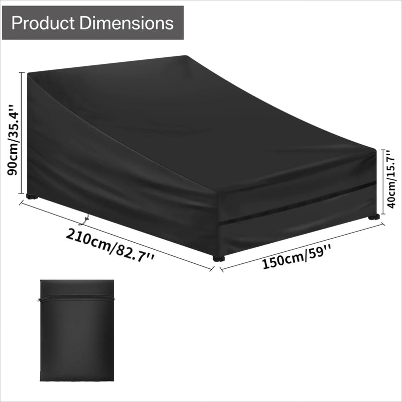 Housse bain de soleil imperméable Oxford, 2 coloris, 210 x 75 ou 210 x 150 cm