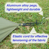 Bâche de sol et auvent de camping Oxford 210D imperméable 2,2 x 2,2 m