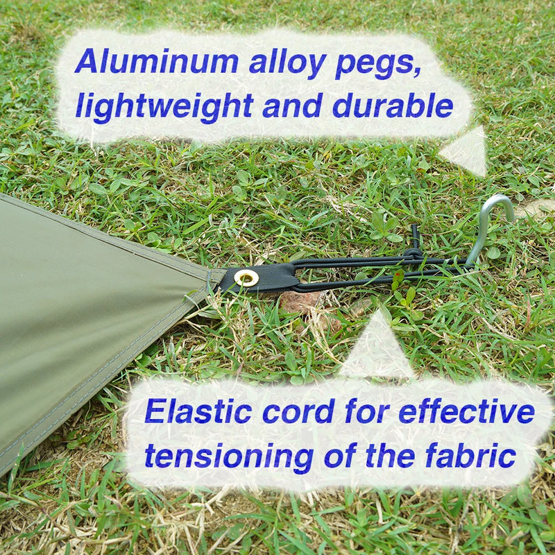 Bâche de sol et auvent de camping Oxford 210D imperméable 2,2 x 2,2 m