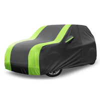 Housse voiture pour Mini Cooper 2 portes 2002-2021, noire à bandes vertes, triple couche, doublure coton