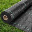 Toile anti-mauvaises herbes tissée en polyéthylène noir à repères verts, 2x10 ou 2x15 m