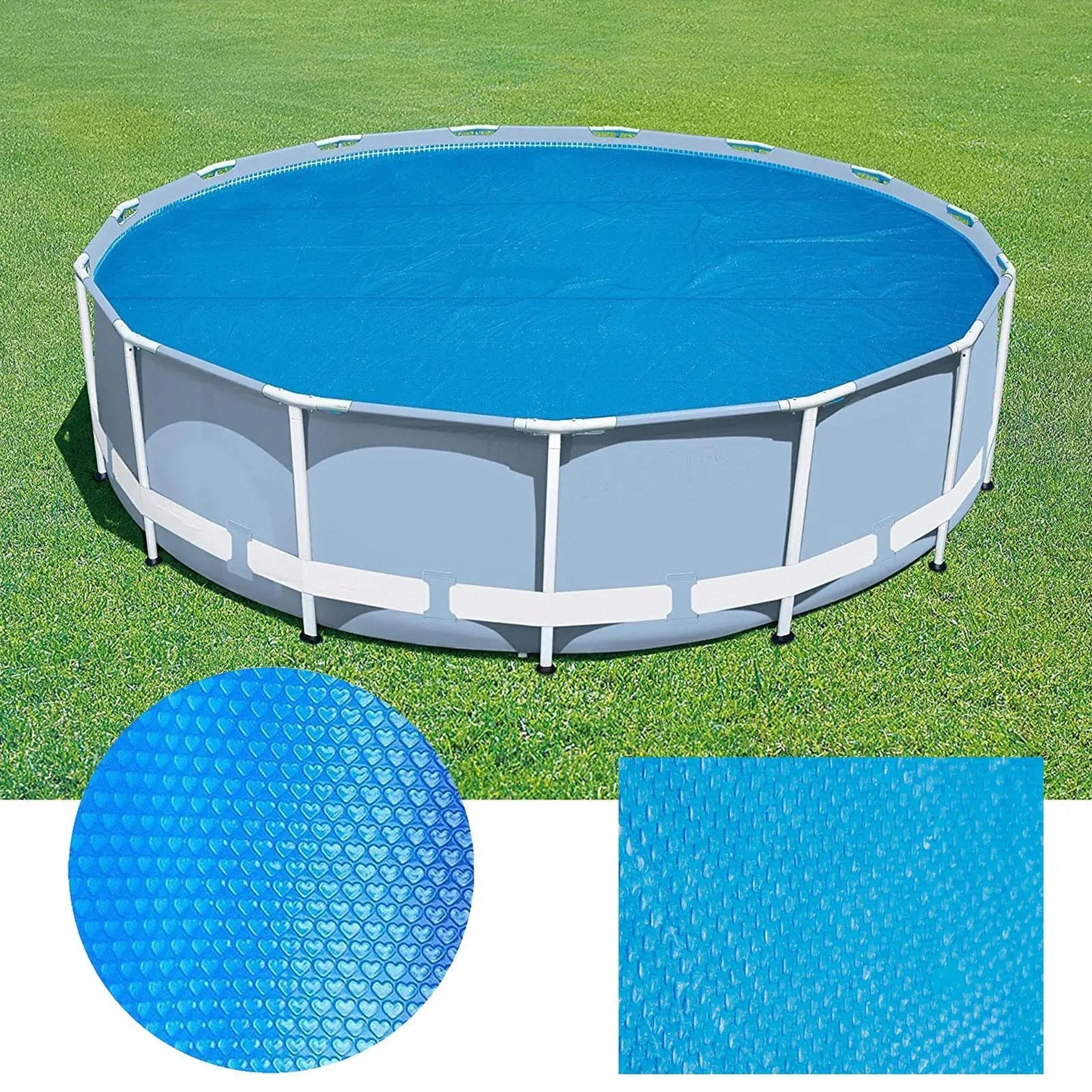 Bâche à bulles piscine ronde ou rectangulaire en PE, de 180 à 360 cm, coupe libre
