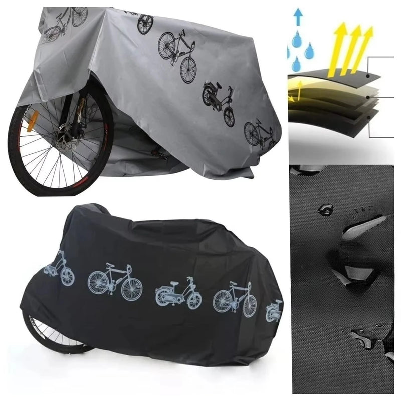 Housse de vélo imperméable et anti-poussière, intérieur et extérieur, grise ou noire