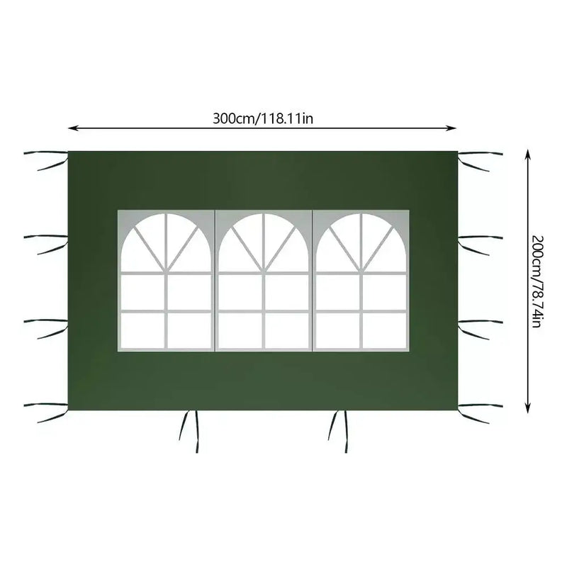 Bâche latérale pour tonnelle 3x2 m en Oxford imperméable, avec ou sans fenêtres, 4 coloris