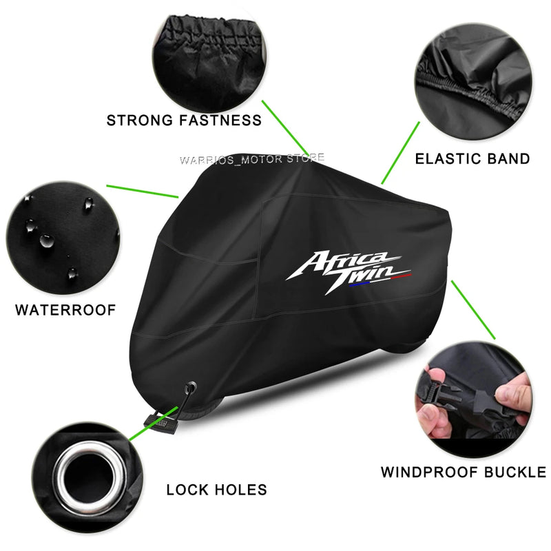 Housse moto pour Honda CRF1100L Africa Twin, Oxford noir ou argent, imperméable, anti-UV, tailles S à 4XL