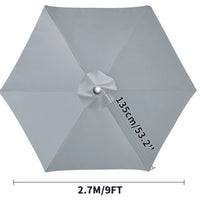 Toile de remplacement parasol 6 ou 8 baleines, imperméable anti-UV, Ø 2 à 3 m