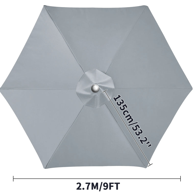 Toile de remplacement parasol 6 ou 8 baleines, imperméable anti-UV, Ø 2 à 3 m
