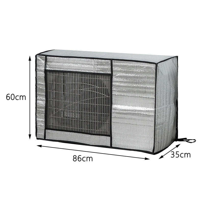 Housse de climatiseur extérieur en aluminium, façade en maille, 5 tailles de 75 à 105 cm