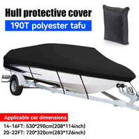 Housse de bateau imperméable anti-UV 190T à sangles, 2 tailles de 4,3 à 6,7 m