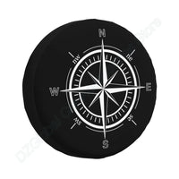 Housse de roue de secours boussole en polyester, 3 motifs, de 14 à 17 pouces
