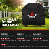 Housse de barbecue en tissu Oxford anti-UV et coupe-vent, sangles réglables, 6 tailles