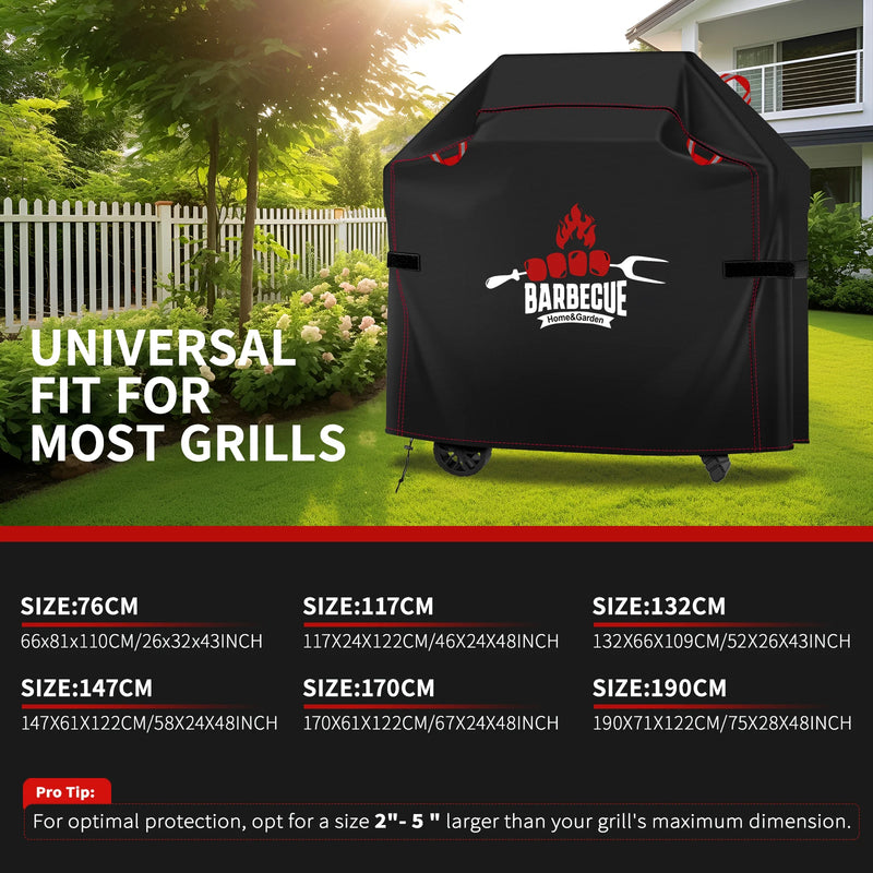 Housse de barbecue en tissu Oxford anti-UV et coupe-vent, sangles réglables, 6 tailles