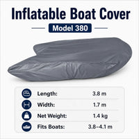 Housse bateau gonflable Oxford 420D imperméable anti-UV grise, 4 tailles de 2,7 à 4,5 m