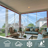 Bâche transparente en polyéthylène pour patio et balcon, 2 x 2 à 3 x 6 m