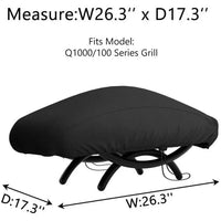 Housse de barbecue compatible avec Weber Q1000, Q1200 et Q1400, tissu Oxford noir imperméable