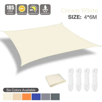 Voile d'ombrage triangulaire ou rectangulaire en polyester enduit PU, 3 coloris, de 2x2x2 à 4x6 m