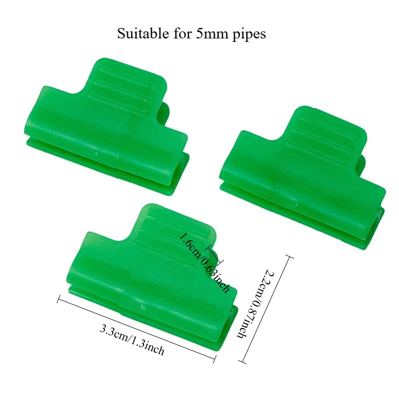 Clips pour bâche de serre en plastique vert, 60 pièces, tube de 5 ou 6 mm