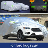 Housse voiture pour Ford Kuga, imperméable, en argent ou noir, avec bandes réfléchissantes