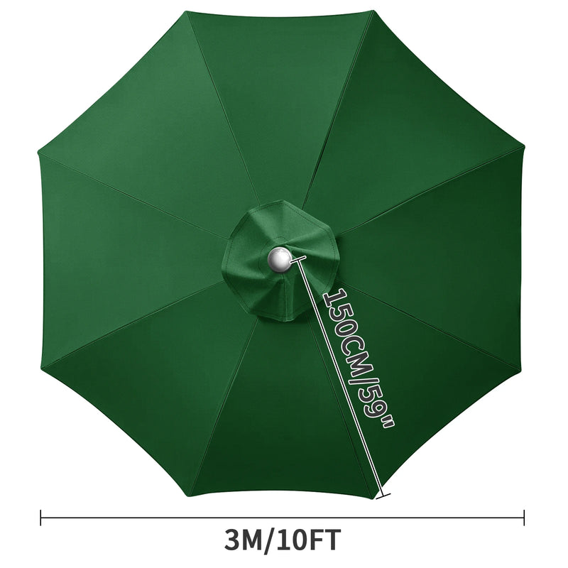 Toile de remplacement parasol 6 ou 8 baleines, imperméable anti-UV, Ø 2 à 3 m