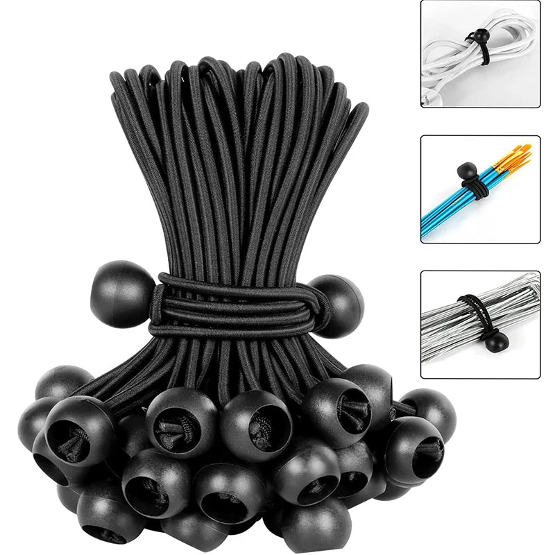 Sandows à boule 15 cm pour bâche et tente, 4 coloris, lot de 2 à 10