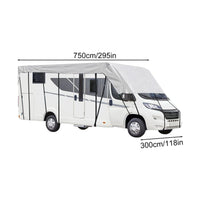 Housse de toit pour camping-car et caravane Oxford 210D, noire ou argent, 500 à 750 cm