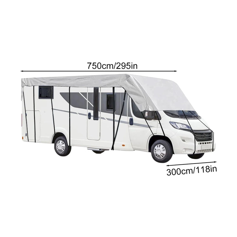 Housse de toit pour camping-car et caravane Oxford 210D, noire ou argent, 500 à 750 cm