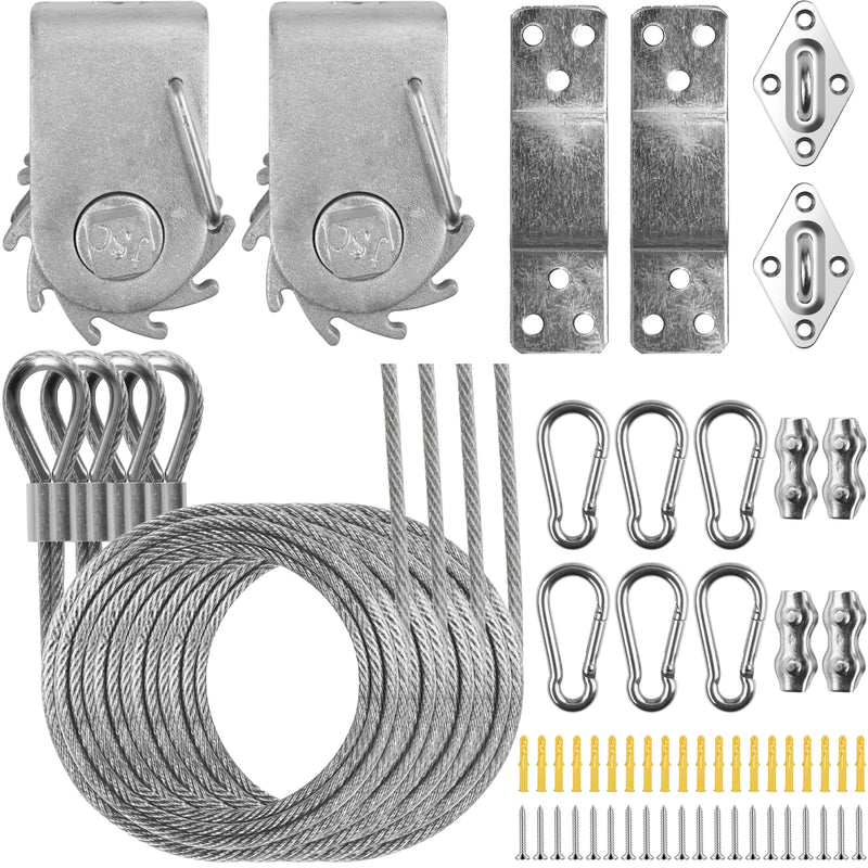 Kit de fixation pour voile d'ombrage en acier inoxydable, 7 compositions de 4 à 72 pièces