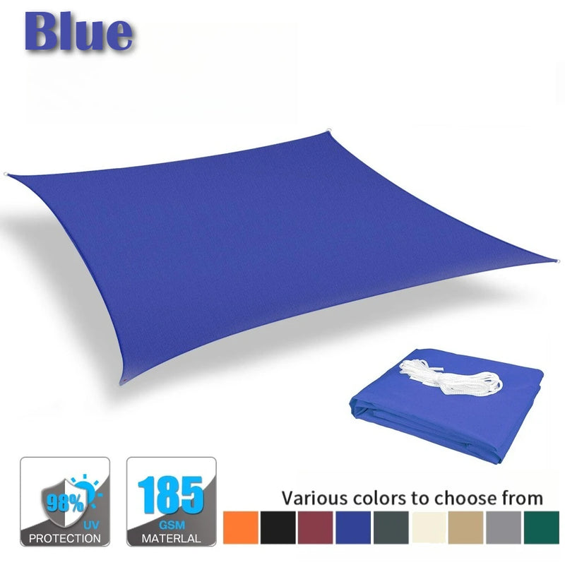 Voile d'ombrage rectangulaire ou carrée anti-UV en Oxford, de 2 x 2 à 6 x 4 m
