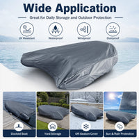 Housse bateau gonflable Oxford 420D imperméable anti-UV grise, 4 tailles de 2,7 à 4,5 m