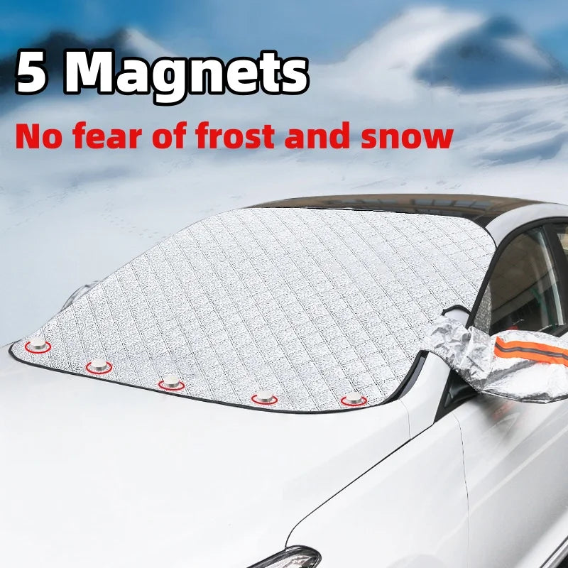Protection pare-brise voiture givre et neige, imperméable, 2 tailles avec ou sans aimants