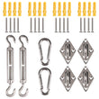 Kit de fixation voile d'ombrage inox 304 de 24 pièces avec vis et tendeurs