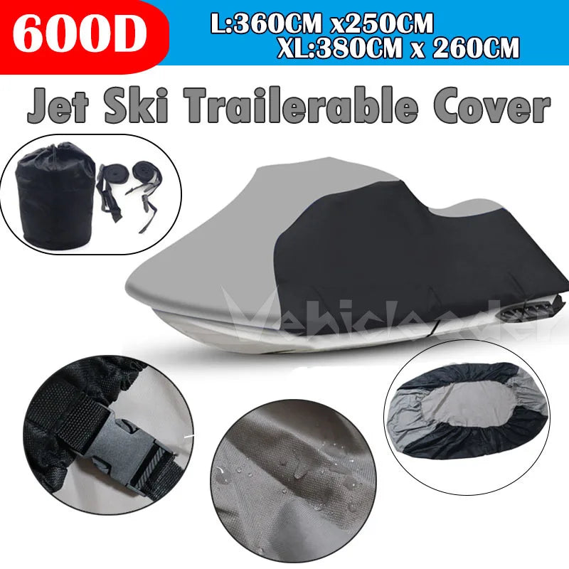 Housse de jet ski remorquable imperméable 600D, tailles L et XL, 6 coloris