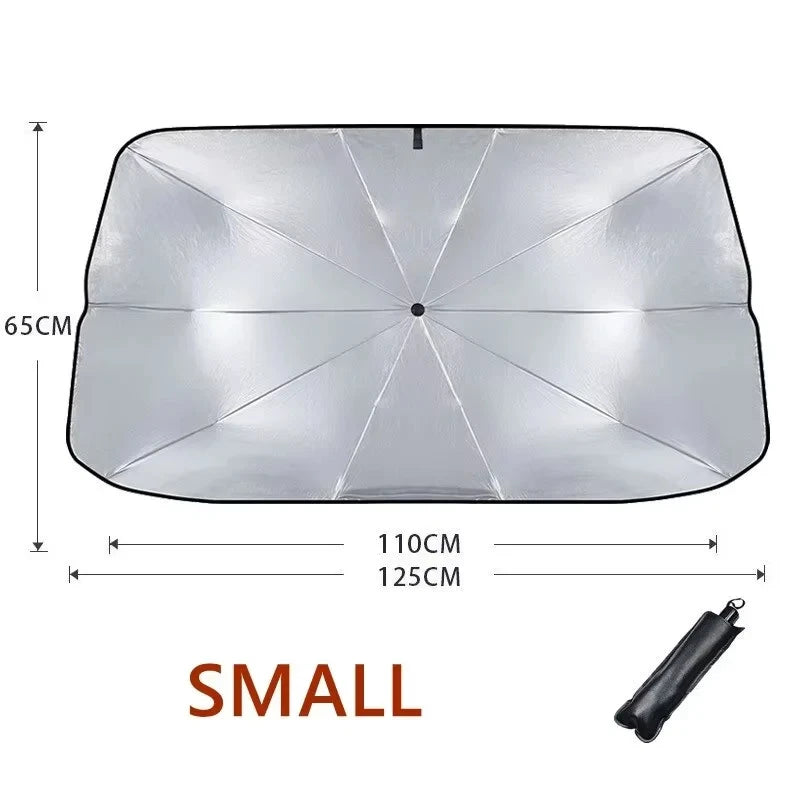 Pare-soleil parapluie pour pare-brise de voiture, 65 x 125 ou 80 x 140 cm, avec rideaux de vitres