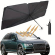 Pare-soleil de pare-brise parapluie pliable anti-UV, 2 tailles, rideaux de vitres avant en option