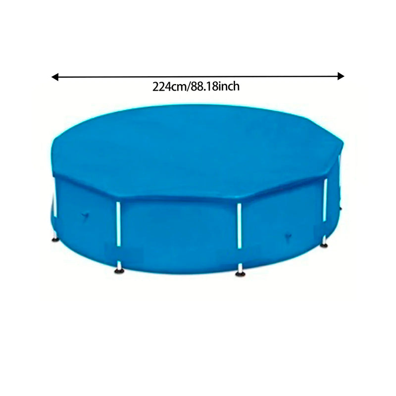 Bâche piscine hors sol ronde ou rectangulaire en PE, fixation par cordes, 7 dimensions