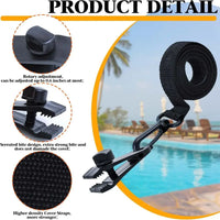 Kit d'attaches pour enrouleur de bâche solaire de piscine, sangles et pinces, 18 ou 24 pièces