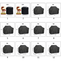 Housse barbecue grande taille noire imperméable anti-UV, 8 dimensions