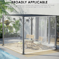 Bâche transparente PVC à œillets avec corde, 1x2, 1x3, 2x3 ou 3x4 m