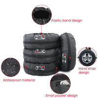 Housses de pneus de voiture, lot de 4, sangles noires ou rouges, 13 à 20 pouces