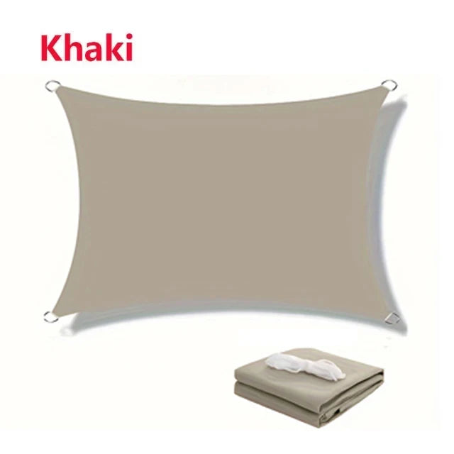 Voile d'ombrage rectangulaire imperméable en polyester 300D, anti-UV, 10 tailles