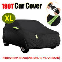 Housse voiture extérieur SUV noire 190T imperméable, bandes réfléchissantes, 4 tailles