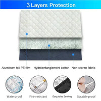 Protection pare-brise argentée anti-neige à aimants, 145x115 ou 160x130 cm, ou 150x70 cm sans aimants