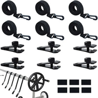 Kit d'attaches pour enrouleur de bâche solaire de piscine, sangles et pinces, 18 ou 24 pièces
