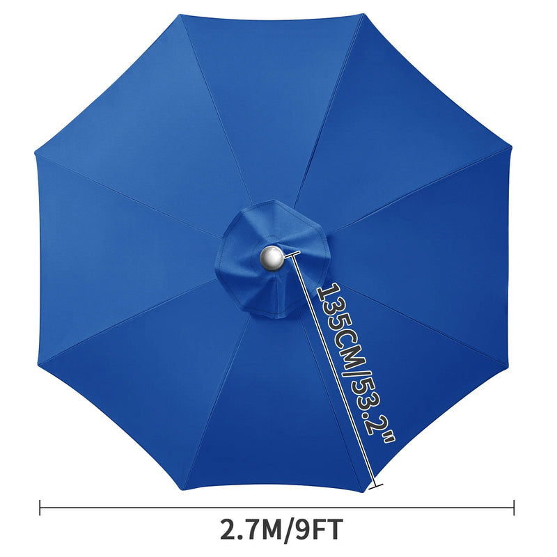 Toile de remplacement parasol 6 ou 8 baleines, imperméable anti-UV, Ø 2 à 3 m