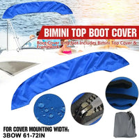 Housse de rangement pour bimini de bateau 3 arceaux, bleue, Oxford 600D, 2 largeurs