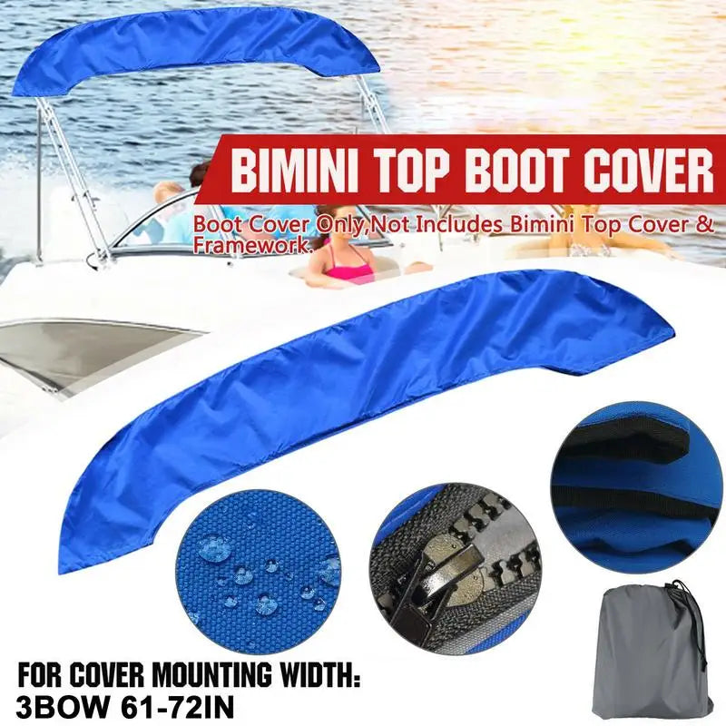 Housse de rangement pour bimini de bateau 3 arceaux, bleue, Oxford 600D, 2 largeurs
